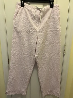 Orvis Seersucker Pant 14 White and Pink, Pockets, Zip & Tie Close - Image 1 of 4