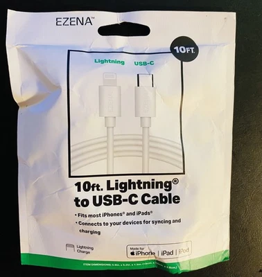 New 10ft USB-C Cable for Apple iPhone iPad White - Image 1 of 3