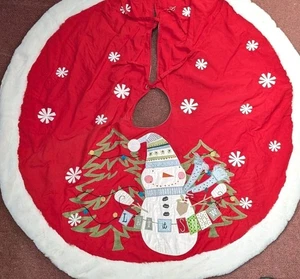 Pier 1 Imports 50" Diameter Light-Up LED Snowman Christmas Tree Skirt - Tested  - Picture 1 of 5