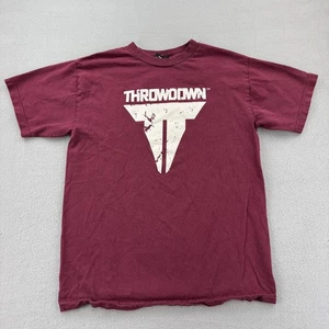 Throwdown Shirt Mens Medium Maroon MMA Graphic Tee T-Shirt Distressed Logo - Picture 1 of 6