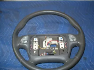 1993-97 FIREBIRD TA GREY LEATHER STEERING WHEEL + RADIO CONTROLS GM 94 95 96 97 - Picture 1 of 9