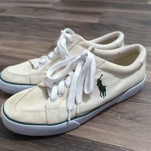 Tenis Polo Vintage Para Hombre 10.5D 90 s Blanco Lona - Imagen 1 de 7