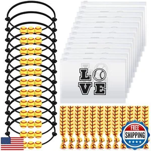 Hicarer 36 Pieces Team Gifts Set: 12 Softball Charm Bracelets, 12 Small Porta - Picture 1 of 5