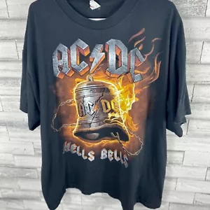 Alstyle Mens Black AC/DC 2011 Hells Bells Crew Neck T Shirt Size 2XL - Picture 1 of 6