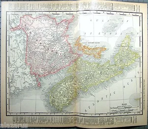 New Brunswick, Nova Scotia & PEI - Original 1902 Map by Rand McNally. Antique - Picture 1 of 2