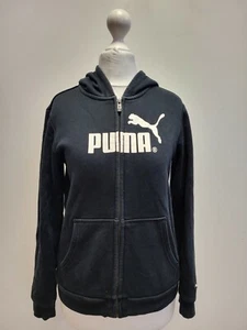 Z248 GIRLS PUMA BLACK FULL ZIP SPORTS SWEATSHIRT HOODIE AGE 10-12 YRS  - Picture 1 of 5