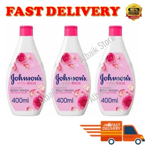 3X Johnson's Body Wash Vita Rich Rose Water Sooth 400 ml, FAST SHIPPING - Picture 1 of 6