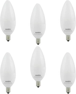 LED B11 Decorative Chandelier Light Bulb 7W, 60W, 500LM, 120V, E12, 2700K, 6PK - Image 1 of 2