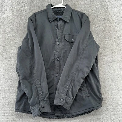 Camisa Gap Para Hombres M Negra Abotonada Sherpa Forrada de Vellón Bolsillo Manga Larga Foto 1 de 4