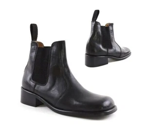 BOTAS DE TOBILLO ESTILO CHELSEA PARA NIÑOS NIÑAS NUEVAS EN CAJA DE CUERO REAL TACÓN DE BLOQUE - Imagen 1 de 11