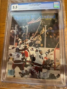 March 3, 1980 USA Olympic Hockey Gold Medal Sports Illustrated Newsstand CGC 5.5 - Picture 1 of 4
