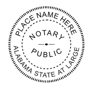 State of ALABAMA | maßgeschneiderte runde selbstfärbende notarielle Briefmarke ideal 400R - Bild 1 von 3