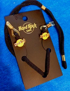 RARE MINI HRC LOGOS EYEGLASSES BLACK CORDS ON CARD Hard Rock Cafe - Picture 1 of 1