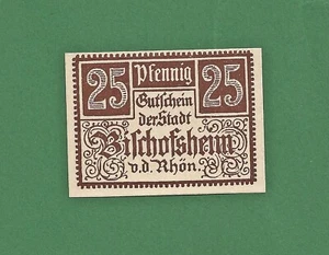 06 241 Notgeld Stadt Bischofsheim 25 Pfg., ohne Datum (1921), Bayern - Picture 1 of 2