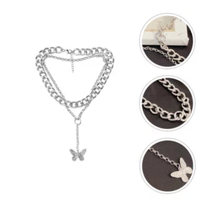 Vintage Butterfly Choker Miss Multi Layer Necklaces for Women Elegant - Picture 1 of 12