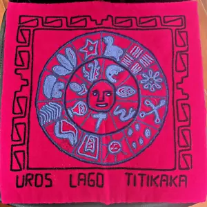 Perú Bolivia Funda de Almohada Falsa Rosa Caliente Bordado Tiki Kaka Impresionante Brillante - Imagen 1 de 12