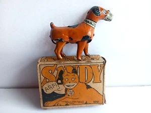 1930er Jahre Marx Spielzeug Blech Litho Windup Spielzeug kleines Waisenkind Annie's Hund sandig - Bild 1 von 11