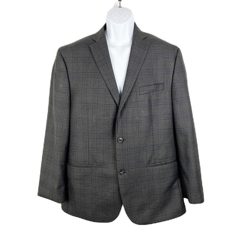 Michael Kors Blazer Uomo 44R Marrone Plaid Bottoni Tuta Sportiva Cappotto Giacca Formale