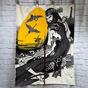 Noren Japanese Hoyash Short Kitchen Tent Art Door With Crane Warriors Ainu - Picture 1 of 12
