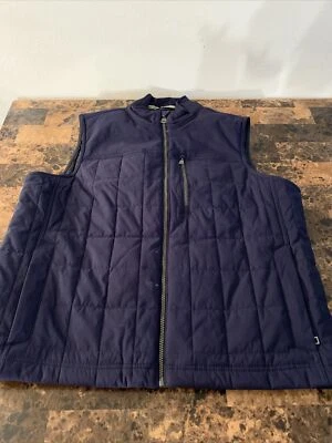 Orvis Puffer Vest Thick Black Blue Zipper Pockets Lined Size Large Mens Winter - Image 1 of 4