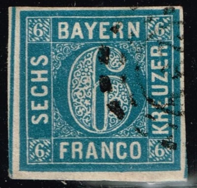 German State- BAVARIA Scott #11 used F/VF thin - Image 1 of 2