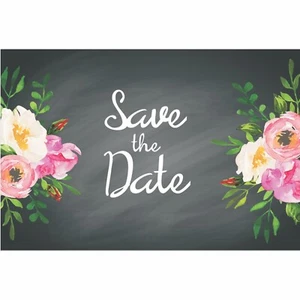 4"x6" Chalkboard Floral Save The Date Postcards - 25 Pack (STD-0001) - Picture 1 of 2