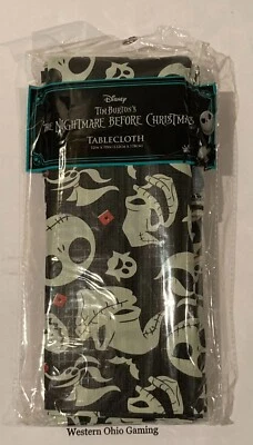 Pesadilla Antes De Navidad Mantel Negro 52" x 70" NUEVO Fiesta De Cumpleaños Foto 1 de 3