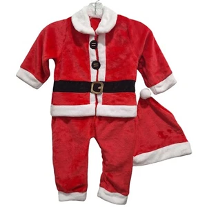 Costume Babbo Natale bambini Halloween Natale pezzo unico con cappello 1 - 2 anni - Foto 1 di 12