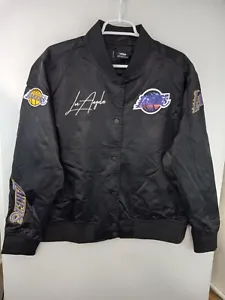 Los Angeles Lakers Satin Jacket Women's XL Black Pro Standard Luxury NWT - Picture 1 of 4