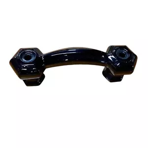 Vintage schwarz klassisch sechseckig Glas Brücke Griff 4" Schublade Zug Hardware Antik - Bild 1 von 6