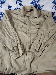 Wolverine Boots camicia da lavoro 2XL con bottoni manica lunga tasche sul petto beige - Foto 1 di 5