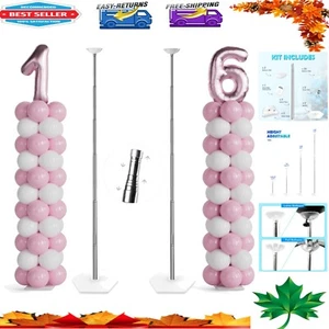 Ensemble de support de ballon télescopique réglable (45,7 cm à 2,13 m) pour décoration de fête - Photo 1 sur 8
