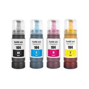 104 Refill Ink for Epson ET-2726 ET-2810 ET-2811 ET-2812 ET-2814 ET-2815 ET-2820 - Picture 1 of 5