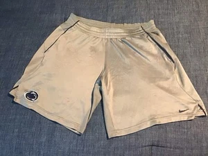 NIKE PENN STATE NITTANY LIONS ATHLETIC SHORTS MEN-LARGE GRAY - Picture 1 of 5