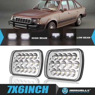 Par de faros LED de 7X6" lámpara reflectora de haz alto/bajo para Mercury Lynx 1981-1985 Foto 1 de 4