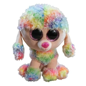 Ty Beanie Boos Rainbow the Poodle Dog 9" Medium Plush No Hang Tags - Picture 1 of 8