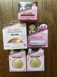 Hollywood Body Contour Tape Fashion Tape Silicone Inserts Cover Ups Lot Of 5 - Picture 1 of 12