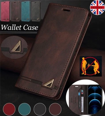 Funda tipo billetera de cuero magnética abatible para Samsung Galaxy S25 S24 S23 S22 S21 Foto 1 de 4