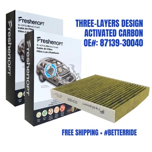 2PCS FreshenOPT 3-Layer Cabin Air Filter for Toyota Tundra OE:8713930040 CF10285 - Picture 1 of 13