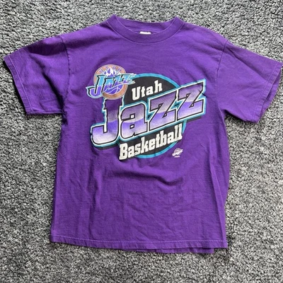 Utah Jazz Vintage Logo7  T-Shirt Large Purple NBA Classic - Image 1 of 4