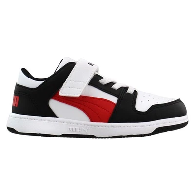 Zapatillas informales blancas con cordones PUMA Rebote Layup Lo para niños pequeños 370493-0 Foto 1 de 4