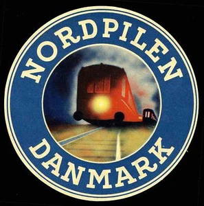 Denmark - Railway Baggage Label - "Nordpilen Danmark" Danish-German Route - Picture 1 of 1