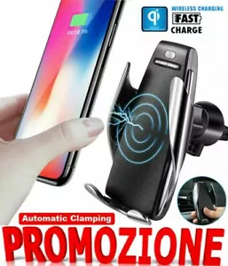 CARICABATTERIA AUTO WIFI WIRELESS SUPPORTO CELLULARE RICARICA VELOCE AUTOMATICO - Foto 1 di 11