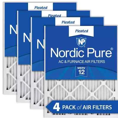 Nordic Pure 16x24x1 Pleated MERV 12 Air Filters 4 Pack (230B) - Image 1 of 4