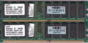 2GB 2x1GB PC2100R DDR-266 ECC/REG SAMSUNG M312L2828DT0-CB0Q0 HP 261585-041 KIT - Picture 1 of 1