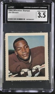 1964 WHEATIES JIM BROWN CGC 3.5 VERY GOOD + 839 - Picture 1 of 2