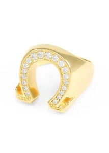 ANILLO OMEGA CHAPADO EN ORO 14K CON 20 PIEDRAS - Imagen 1 de 5