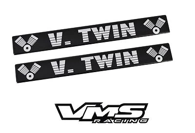 2 VMS ALUMINIO V-TWIN MOTOCICLISTA CLUB BARRA RANGO EMBLEMAS INSIGNIAS Foto 1 de 3