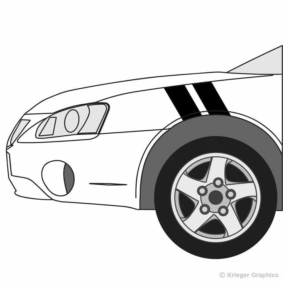 Calcomanías de barra de guardabarros Hash Mark Stripes 3M Grand Sport para Pontiac Grand Prix Foto 1 de 4