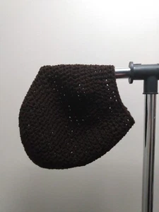 Serenity and Luxe | Dark Brown Mesh Crochet Rasta Tam Drawstring option | Large - Picture 1 of 2